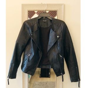 TopShop Vegan Leather Black Moto Jacket